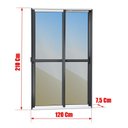 Ver mais imagens de Porta de Correr 2 Folhas Moveis 210 x 120 Elite com Fechadura Tetra Vidro Reflex Mix Preto Brimak