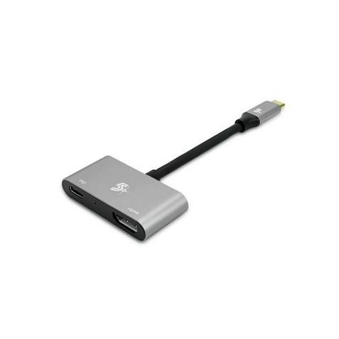 Cabo Usb-c para Hdmi Femea + Usb-c Pd 7cm 5+ Cinza Atc-03