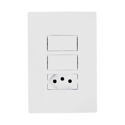 Kit 15 Interruptor 2 Teclas Simples e Tomada Bco 10a - I9