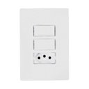 Ver imagem 1 de Kit 15 Interruptor 2 Teclas Simples e Tomada Bco 10a - I9