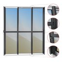 Ver imagem 2 de Porta de Correr 3 Folhas Moveis Sequenciais 210 x 120 Elite com Fechadura Tetra Vidro Reflex Mix Preto Brimak