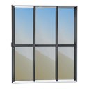 Ver imagem 3 de Porta de Correr 3 Folhas Moveis Sequenciais 210 x 120 Elite com Fechadura Tetra Vidro Reflex Mix Preto Brimak