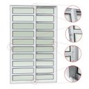 Ver imagem 2 de Porta de Correr com Travessas 2 Folhas Moveis 210 x 120 Elite com Fechadura Tetra Vidro Liso Branco Brimak