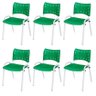 Cadeira Iso Base Branco Escola, Escritório Verde Kit 6 Un - 2
