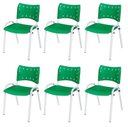 Ver imagem 2 de Cadeira Iso Base Branco Escola, Escritório Verde Kit 6 Un
