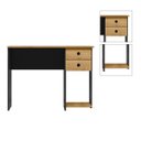 Ver imagem 4 de Mesa Escrivaninha para Escritório Office Mdp Qmovi: Freijó com Preto