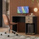 Ver imagem 2 de Mesa Escrivaninha para Escritório Office Mdp Qmovi: Freijó com Preto