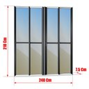 Ver mais imagens de Porta de Correr 4 Folhas Moveis 210 x 240 Elite com Fechadura Tetra Vidro Reflex Mix Preto Brimak