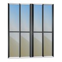 Ver imagem 3 de Porta de Correr 4 Folhas Moveis 210 x 240 Elite com Fechadura Tetra Vidro Reflex Mix Preto Brimak