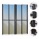 Ver imagem 2 de Porta de Correr 4 Folhas Moveis 210 x 240 Elite com Fechadura Tetra Vidro Reflex Mix Preto Brimak