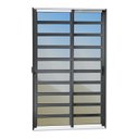 Ver imagem 3 de Porta de Correr com Travessas 2 Folhas Moveis 210 x 120 Elite com Fechadura Tetra Vidro Reflex Mix Preto Brimak