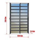 Ver mais imagens de Porta de Correr com Travessas 2 Folhas Moveis 210 x 120 Elite com Fechadura Tetra Vidro Reflex Mix Preto Brimak