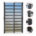 Ver imagem 2 de Porta de Correr com Travessas 2 Folhas Moveis 210 x 120 Elite com Fechadura Tetra Vidro Reflex Mix Preto Brimak