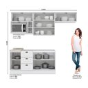 Ver imagem 4 de Cozinha Completa Americana (3 Aéreos, 2 Balcões, 1 Nicho, 1 Complemento) 7 Peças Branco - Henn