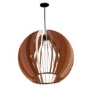 Ver imagem 1 de Luminária Teto tipo Pendente CUPULA MDF Completa -:Marrom
