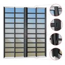 Ver imagem 2 de Porta de Correr com Travessas 4 Folhas Moveis 210 x 240 Elite com Fechadura Tetra Vidro Reflex Mix Preto Brimak