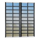 Ver imagem 3 de Porta de Correr com Travessas 4 Folhas Moveis 210 x 240 Elite com Fechadura Tetra Vidro Reflex Mix Preto Brimak