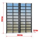 Ver mais imagens de Porta de Correr com Travessas 4 Folhas Moveis 210 X 240 Elite com Fechadura Tetra Vidro Reflex