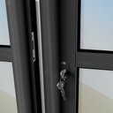 Ver imagem 6 de Porta de Correr com Travessas 4 Folhas Moveis 210 x 240 Elite com Fechadura Tetra Vidro Reflex Mix Preto Brimak