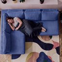 Ver imagem 7 de Sofá de Canto Modular Vibe Esquerdo 2,70m x 1,70m Xpand Tech Tecido Velourê Azul Cama Inbox