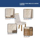 Ver imagem 6 de Mesa de Jantar Aurora 180x90cm Vidro 40mm Cinamomo Off White com Kit 6 Cadeiras Veludo Palha -