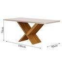 Ver imagem 4 de Mesa de Jantar Aurora 180x90cm Vidro 40mm Cinamomo Off White com Kit 6 Cadeiras Veludo Palha -