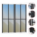 Ver imagem 2 de Porta de Correr 4 Folhas Moveis 210 x 240 Elite com Fecho Automático Vidro Reflex Preto/Mix Brimak