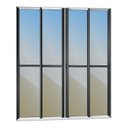 Ver imagem 3 de Porta de Correr 4 Folhas Moveis 210 x 240 Elite com Fecho Automático Vidro Reflex Preto/Mix Brimak