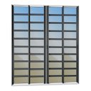 Ver imagem 3 de Porta de Correr com Travessas 4 Folhas Moveis 210 x 240 Elite com Fecho Automático Vidro Reflex Preto/Mix Brimak