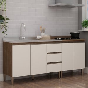 Cozinha Modulada 2 Balcões com Tampo de 70cm para Cooktop