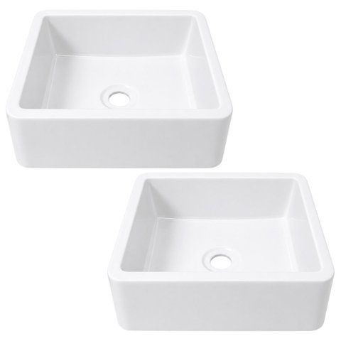2 Cubas de Pia para Lavabo Retangular 30cm Leve Reforçada