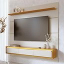 Ver imagem 7 de Painel Tv 65 Pol Bancada Suspensa 180cm com Led Tath Off/naturale C05 - Mpozenato