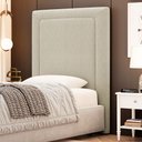 Ver imagem 2 de Cabeceira Cama Box Solteiro Alba 90cm com Frame Bouclé Bege - Desk Design