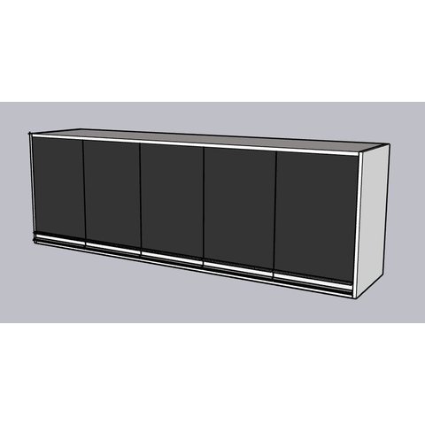 Armário Aéreo Multiuso 1,80m Michelangelo Preto Fosco 100% Mdf 15mm Rino Móveis