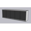 Ver imagem 1 de Armário Aéreo Multiuso 1,80m Michelangelo Preto Fosco 100% Mdf 15mm Rino Móveis