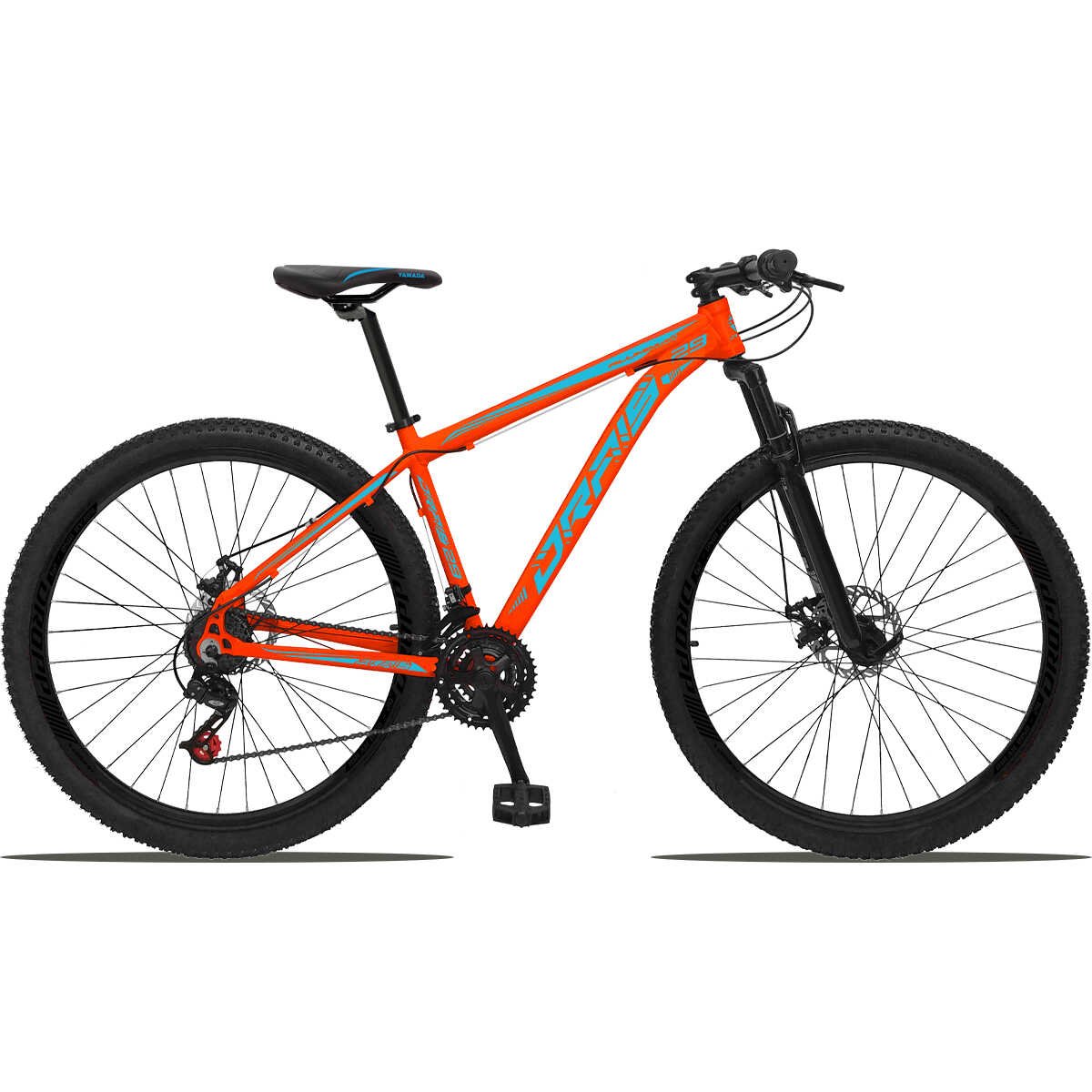 Bicicleta 29 Drais Color 21v Aluminum Freio a Disco - Laranja+azul - 21 - 1