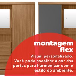 Guarda Roupa Solteiro com Espelho 2 Portas de Correr 4 Gavetas Itália Yescasa - 14