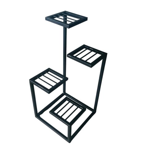 Suporte Planta Floreira Lisa Chão 4 Andares em Ferro para Jardim Varanda
