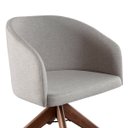 Ver imagem 5 de Kit com 2 Poltronas Giratórias Zara em Madeira Castanho – Exclusiva Linho Palha