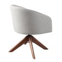 Ver imagem 3 de Kit com 2 Poltronas Giratórias Zara em Madeira Castanho – Exclusiva Linho Palha