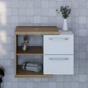 Ver imagem 1 de Armário Gabinete Nexus 65g Contemporâneo Marrom/Lâmina Mel/Branco Chess