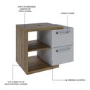 Ver imagem 5 de Armário Gabinete Nexus 65g Contemporâneo Marrom/Lâmina Mel/Branco Chess