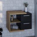 Ver imagem 6 de Armário Gabinete Nexus 65g Contemporâneo Marrom/Lâmina Mel/Preto Ônix