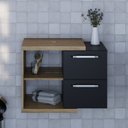 Ver imagem 1 de Armário Gabinete Nexus 65g Contemporâneo Marrom/Lâmina Mel/Preto Ônix
