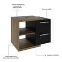 Ver imagem 5 de Armário Gabinete Nexus 65g Contemporâneo Marrom/Lâmina Mel/Preto Ônix