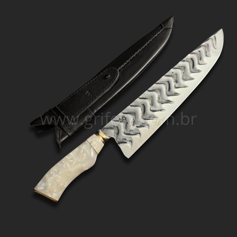 Faca Picanheira Blacksmith Carbono 3mm Osso Full Tang:8'' (20cm)