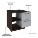 Ver imagem 5 de Armário Gabinete Nexus 65g Contemporâneo Marrom/Nogal/Branco Chess