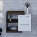 Ver imagem 1 de Armário Gabinete Nexus 65g Contemporâneo Marrom/Nogal/Branco Chess