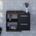 Ver imagem 1 de Armário Gabinete Nexus 65g Contemporâneo Marrom/Nogal/Preto Ônix