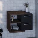 Ver imagem 6 de Armário Gabinete Nexus 65g Contemporâneo Marrom/Nogal/Preto Ônix